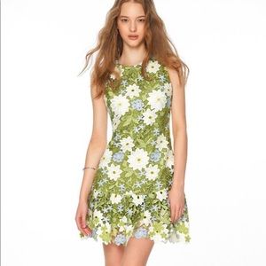 Green Floral Aplique Dress